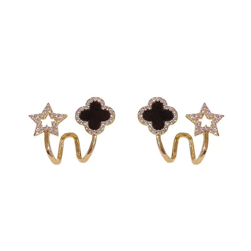 Crystal Clover Stud Earrings S925